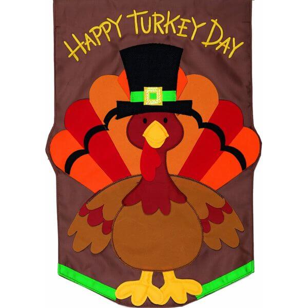 'Happy Turkey Day' Garden Flag 'Happy Turkey Day' Garden Flag