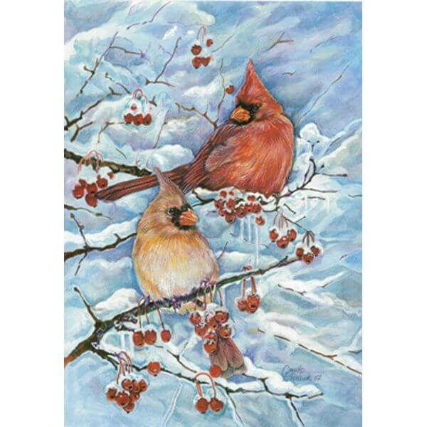 Toland 'Cardinals & Berries' Winter Garden Flag Toland 'Cardinals & Berries' Winter Garden Flag